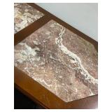 Vintage Marble Top Coffee Table with Intricate Carved Legs