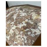 Vintage Marble Top Coffee Table with Intricate Carved Legs