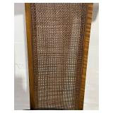 Vintage Office Chair with Wicker Back and Leather Cushion