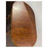 Vintage Drop Leaf Wooden Dining Table with Bobbin Turned Legs