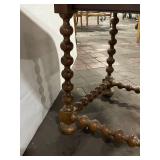 Vintage Drop Leaf Wooden Dining Table with Bobbin Turned Legs