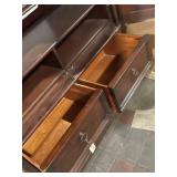 Ralph Lauren 80" Tall Wooden Wardrobe with Shelves and Drawers