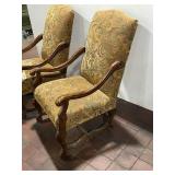 Set of 2 Vintage Wooden Armchairs with Floral Upholstery