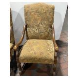 Set of 2 Vintage Wooden Armchairs with Floral Upholstery
