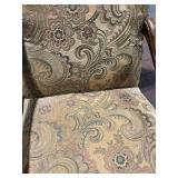 Set of 2 Vintage Wooden Armchairs with Floral Upholstery