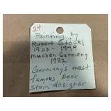 Framed Signed Print by  Rupert Stockl, Munich 1982