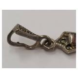 Vintage Sterling Silver Cross Pendant Pink Gemstones