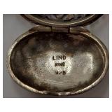 LIND Sterling Silver Filigree Locket Pendant with Garnet