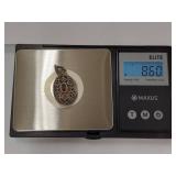 LIND Sterling Silver Filigree Locket Pendant with Garnet