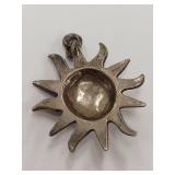 Sterling Silver Sun Face Pendant Charm