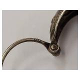 Vintage Sterling Silver .925 Floral Hoop Earrings