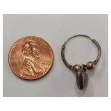 Sterling Silver Heart Charm Hoop Earrings