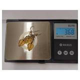 Sterling Silver Dangle Earrings with Glass leaf Charms