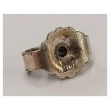 Antique Star Floral Sterling Silver Stud Earrings