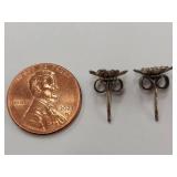 Antique Star Floral Sterling Silver Stud Earrings