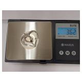 Sterling Silver Heart Pendant with Birthstones