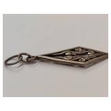 Ornate Sterling Silver Scroll Design Pendant