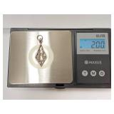 Ornate Sterling Silver Scroll Design Pendant