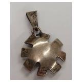 Vintage Sterling Silver Bird Pendant Cross Design