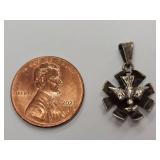 Vintage Sterling Silver Bird Pendant Cross Design