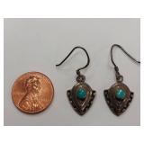 Vintage Sterling Silver 925 Turquoise Earrings