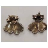 Vintage Sterling Silver Enamel Earrings