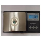 Sterling Silver Cat Charm with Faceted Blue Glass Bead