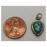 Sterling Silver Pendant with Blue Multicolored Stone