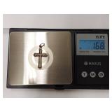 Vintage Sterling Silver Cross Pendant Hammered Design