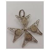 Vintage Sterling Silver .925 Filigree Star Pendant