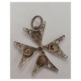 Vintage Sterling Silver .925 Filigree Star Pendant