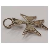 Vintage Sterling Silver .925 Filigree Star Pendant