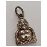 Vintage Sterling Silver Buddha Charm Pendant .925