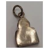 Vintage Sterling Silver Buddha Charm Pendant .925