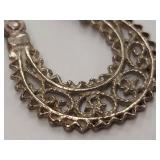 Vintage Sterling Silver Filigree Hoop Earrings
