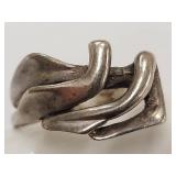 Elegant Abstract Sterling Silver Ring