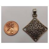 Vintage Elegant Intricate Sterling Silver .925 Pendant