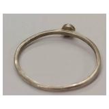 Vintage Sterling Silver Ring with Purple Gemstone Minimalist Design