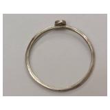 Vintage Sterling Silver Ring with Purple Gemstone Minimalist Design