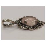 Vintage Style Sterling Silver Pendant with Stone