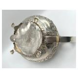 Antique Early 19th Century (1821) James Scott Dublin Irish Sterling Silver Claw Footed Tea Pot (Crowned Harp Hallmark) with Sugar Bowl & Cream Jug (1,624 grams Total Weight)