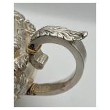 Antique Early 19th Century (1821) James Scott Dublin Irish Sterling Silver Claw Footed Tea Pot (Crowned Harp Hallmark) with Sugar Bowl & Cream Jug (1,624 grams Total Weight)