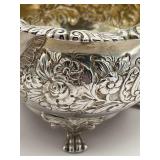 Antique Early 19th Century (1821) James Scott Dublin Irish Sterling Silver Claw Footed Tea Pot (Crowned Harp Hallmark) with Sugar Bowl & Cream Jug (1,624 grams Total Weight)