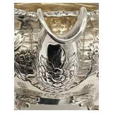 Antique Early 19th Century (1821) James Scott Dublin Irish Sterling Silver Claw Footed Tea Pot (Crowned Harp Hallmark) with Sugar Bowl & Cream Jug (1,624 grams Total Weight)