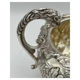 Antique Early 19th Century (1821) James Scott Dublin Irish Sterling Silver Claw Footed Tea Pot (Crowned Harp Hallmark) with Sugar Bowl & Cream Jug (1,624 grams Total Weight)