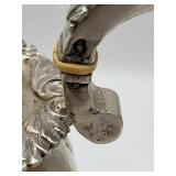 Antique Early 19th Century (1821) James Scott Dublin Irish Sterling Silver Claw Footed Tea Pot (Crowned Harp Hallmark) with Sugar Bowl & Cream Jug (1,624 grams Total Weight)