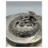 Antique Early 19th Century (1821) James Scott Dublin Irish Sterling Silver Claw Footed Tea Pot (Crowned Harp Hallmark) with Sugar Bowl & Cream Jug (1,624 grams Total Weight)