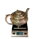 Antique Early 19th Century (1821) James Scott Dublin Irish Sterling Silver Claw Footed Tea Pot (Crowned Harp Hallmark) with Sugar Bowl & Cream Jug (1,624 grams Total Weight)