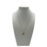 14K Gold Necklace (Stamped 14K BAB) with 14K Gold Humpback Whale Pendant (2.2 Grams Total Weight), 18-inch Necklace, 1mm