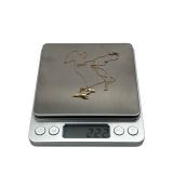 14K Gold Necklace (Stamped 14K BAB) with 14K Gold Humpback Whale Pendant (2.2 Grams Total Weight), 18-inch Necklace, 1mm